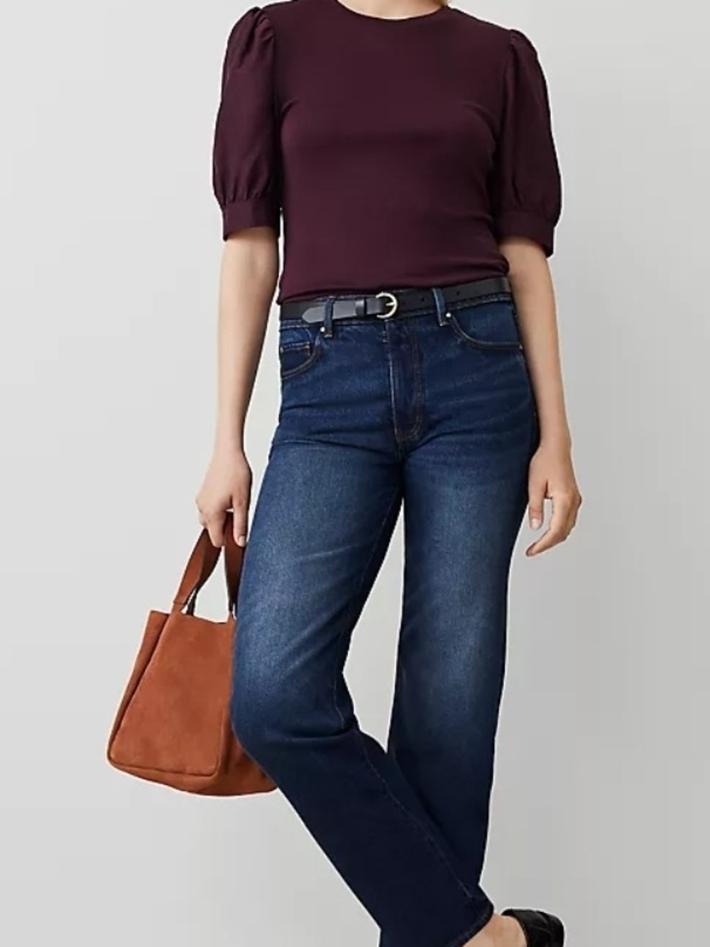 LOFT Women Modern Straight Blue Denim Jeans Size 2